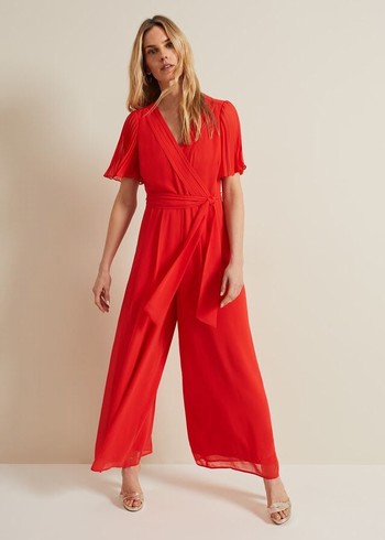 Phase Eight Kendall Pleat Jumpsuit Orange Australia | OK9106528